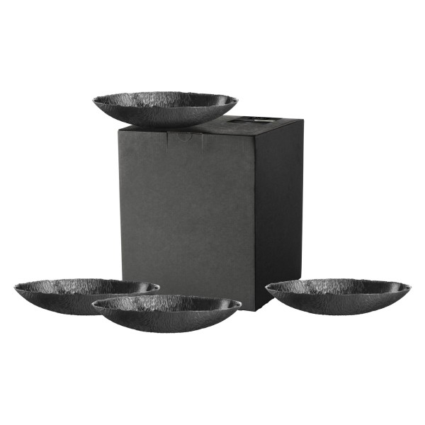 Eisch Sen Black Schale ø 21 cm 4er Set Schwarz im Geschenkkarton