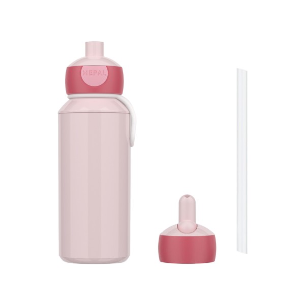 Mepal CAMPUS Pop-Up Trinkflasche Set mit Flip-Up Ersatzdeckel Cool Pink (2025)