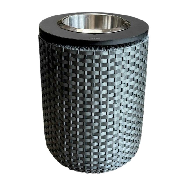COOTAB Cooler Table LONDON Beistelltisch mit Edelstahl-Kühler - Anthrazit/Schwarz