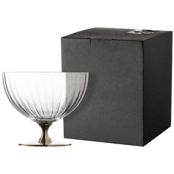 Eisch Schale auf Fuß ø 22 cm platin im Geschenkkarton