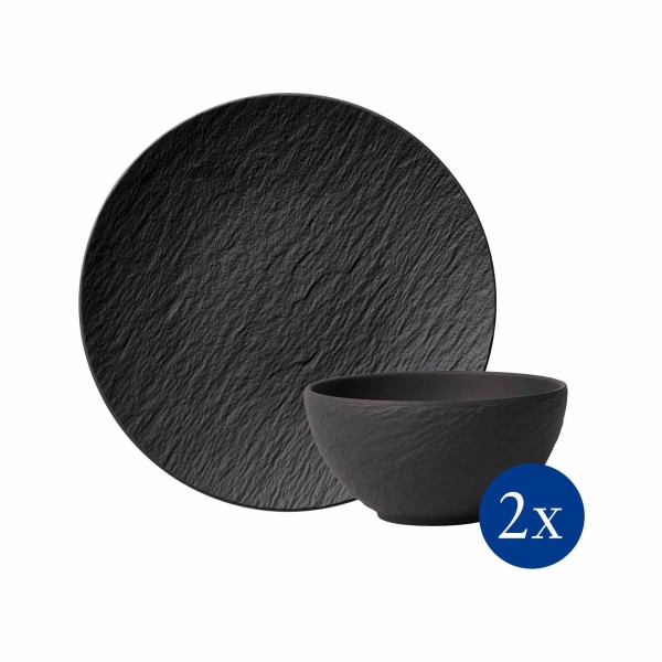 Villeroy & Boch Manufacture Rock Frühstück Set 4-teilig schwarz