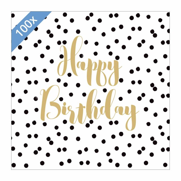 ppd Papier Servietten 33 x 33 cm 100 St. 'Birthday Confetti' - A