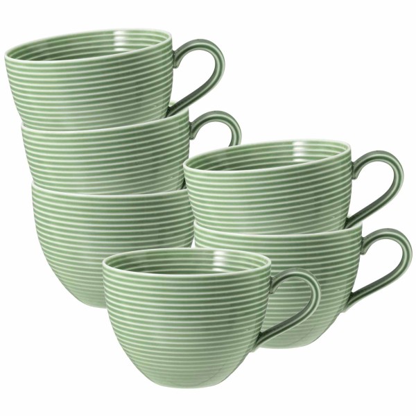 Seltmann Weiden Beat Color Glaze Milchkaffeetasse 0,35 l 6er Set - Salbeigrün