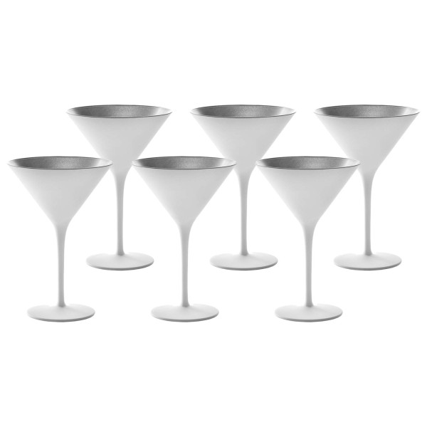 Stölzle Lausitz ELEMENTS Cocktailschale Weiß-Silber 6er Set