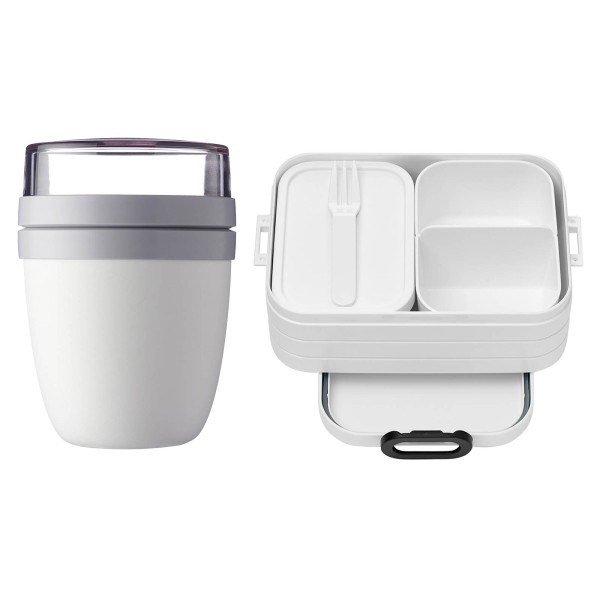 Mepal Pausenset aus Lunchpot + Bento-Brotdose Nordic White