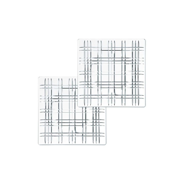 Nachtmann Square Geschirr Platte 21 cm klar quadratisch 2er Set