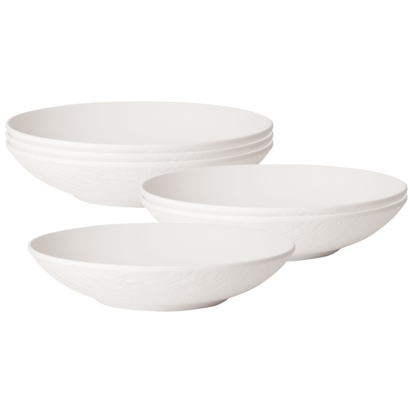 Villeroy & Boch Manufacture Rock Blanc Schale flach ø 23,5 cm 6er Set - DS