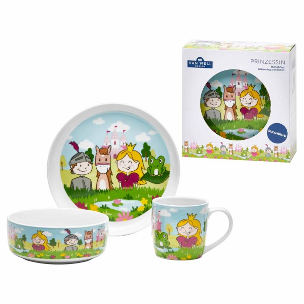 Van Well Kindergeschirr Set 3-teilig Prinzessin