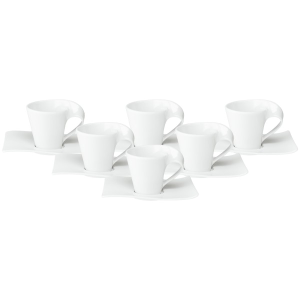 Villeroy & Boch NewWave Espressotasse mit Untertasse 80 ml 6er Set