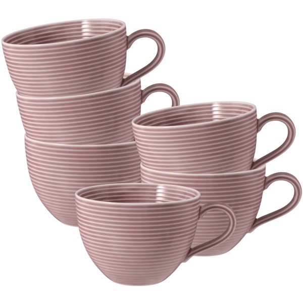Seltmann Weiden Beat Color Glaze Milchkaffeetasse 0,35 l 6er Set - Altrosa