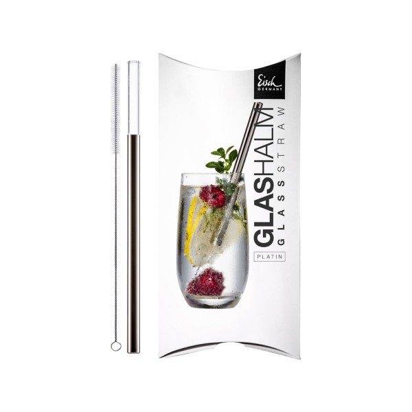 Eisch GENTLEMAN Glashalm 20 cm Platin im Geschenkkarton - A