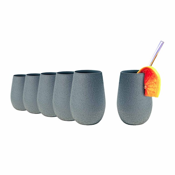 Stölzle Lausitz STONES Becher 465 ml kiesel 6er Set