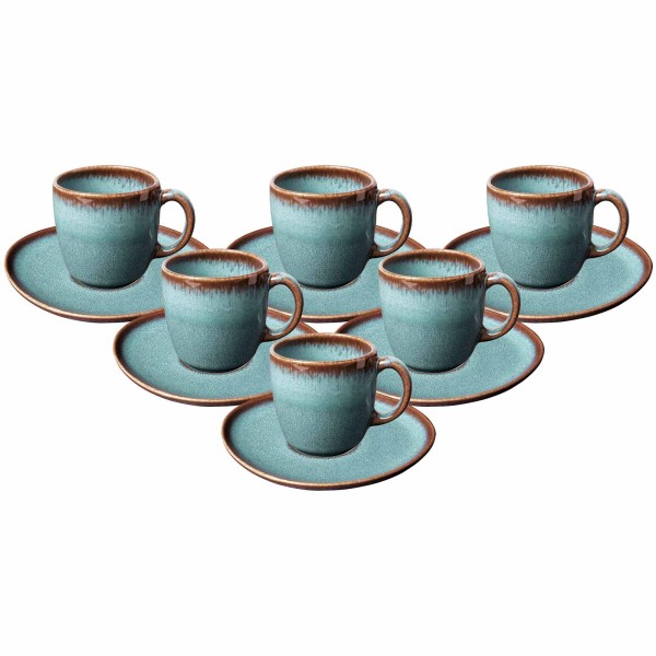 like. by Villeroy & Boch Lave glacé Kaffeetasse mit Untertasse 190 ml 6er Set - DS