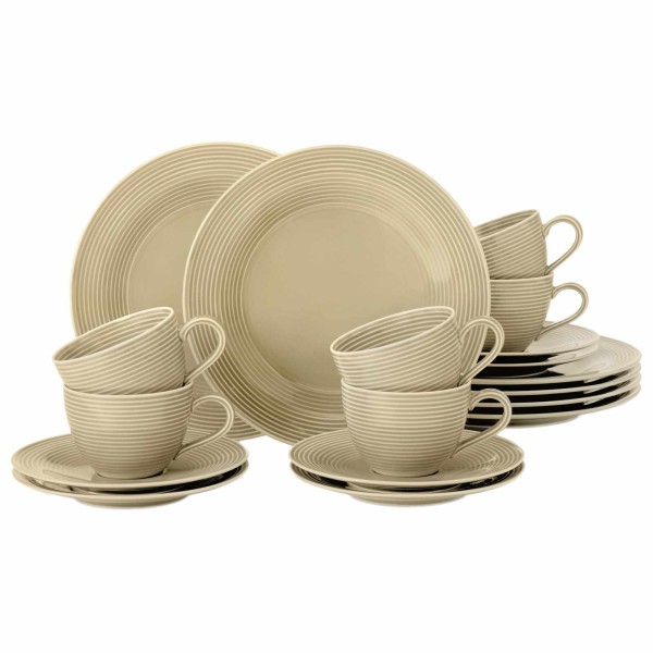 Seltmann Weiden Beat Color Glaze Kaffeeservice 18-teilig Sandbeige - DS