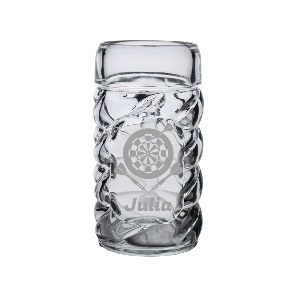 Bierkrug Diamond 0,5l mit Gravur & Darts-Volltreffer-Motiv