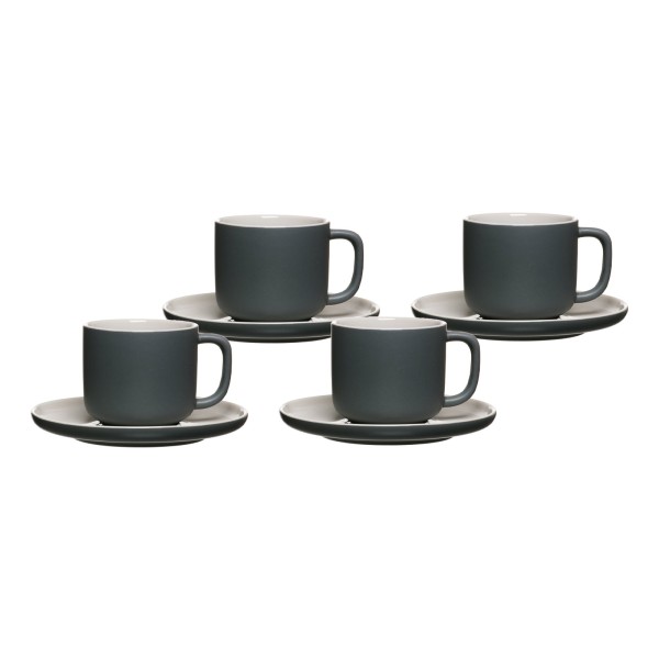 Ritzenhoff & Breker JASPER Kaffeetasse mit Untertasse 240 ml 4er Set grau