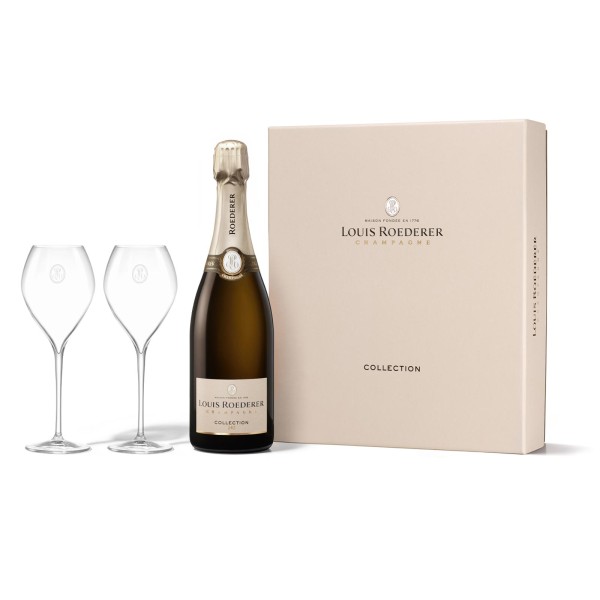 Roederer Champagner Set 0,75l Brut Premier Collection 243 - mit zwei Gläser