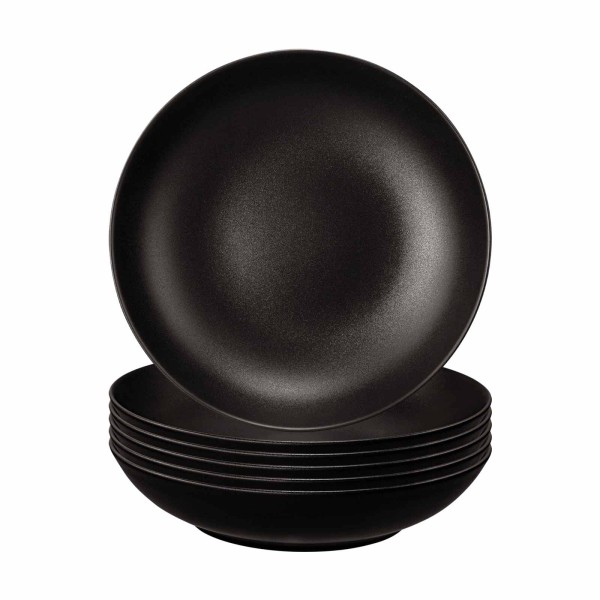 Seltmann Weiden Liberty Velvet Black Suppenteller ø 21,2 cm 6er Set - DS