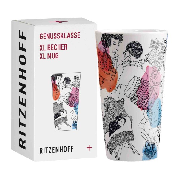 Ritzenhoff Genussklasse Kaffeebecher XL 525 ml Skizzen