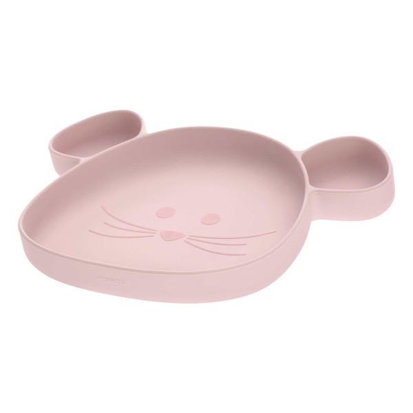 Lässig Esslernteller mit Saugfuß Little Chums Maus rosa - A