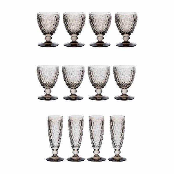 Villeroy & Boch Boston Coloured Weißwein- & Sektgläser Set 12er Set smoke - DS