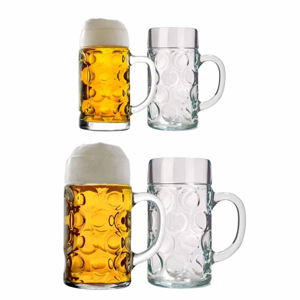 Stölzle Oberglas ISAR Maßkrug Bierkrug 4er Set