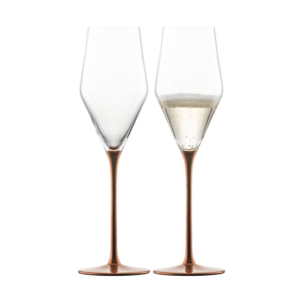 Eisch KAYA Champagnerglas 260 ml kupfer 2er Set im Geschenkkarton - A