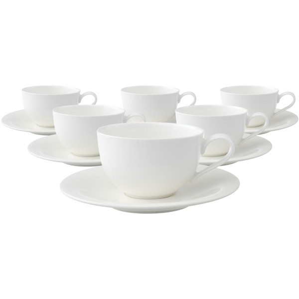 Villeroy & Boch New Cottage Basic Cappuccinotasse mit Untertasse 290 ml 6er Set - DS