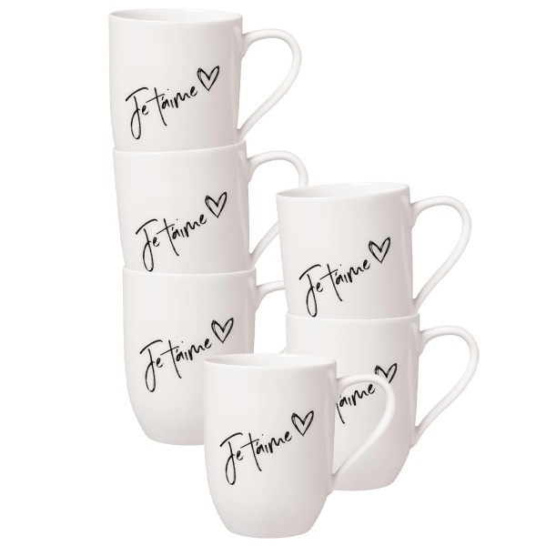Villeroy & Boch Statement Becher 'Je t'aime' 290 ml 6er Set - DS