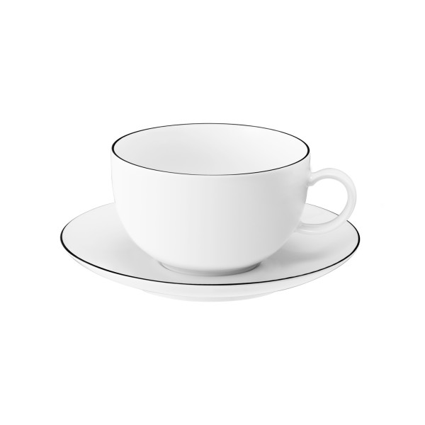 Seltmann Weiden Lido Black Line Milchkaffeetasse mit Untertasse 350 ml