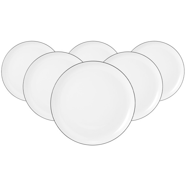 Seltmann Weiden Lido Black Line Frühstücksteller ø 20 cm 6er Set