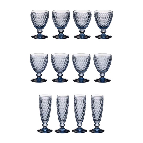 Villeroy & Boch Boston Coloured Weißwein- & Sektgläser Set 12er Set blau - DS