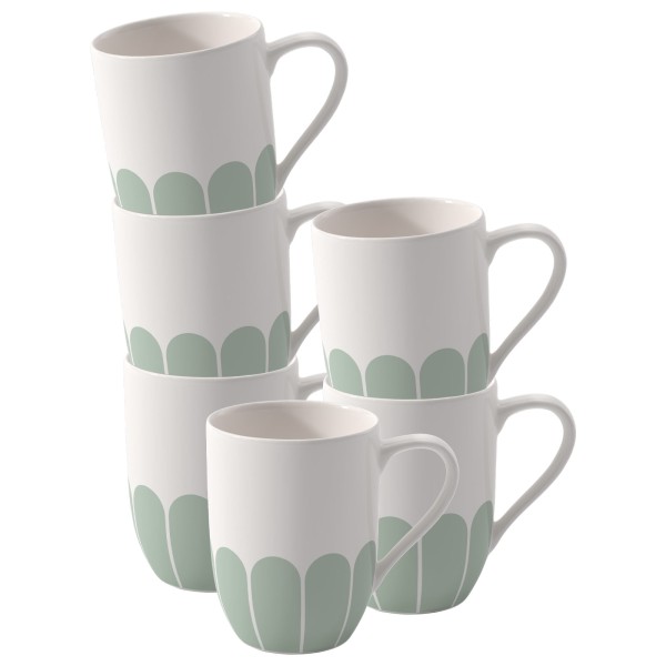 Villeroy & Boch Fleur Vert Henkelbecher 290 ml 6er Set - DS