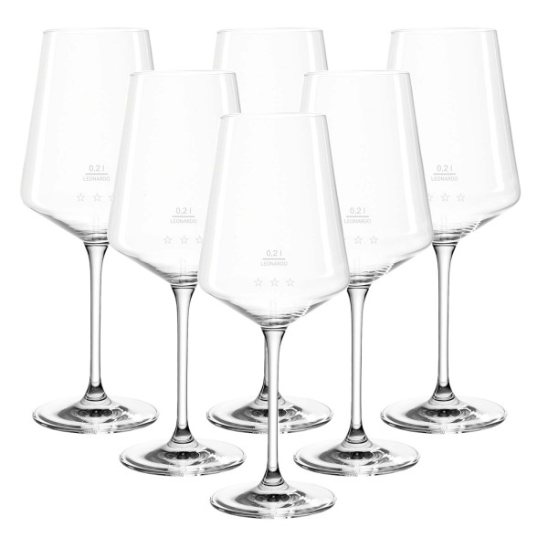 Leonardo PUCCINI Weißweinglas 0,2 l geeicht 6er Set "Gastro-Edition"