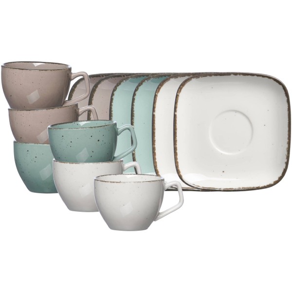 Ritzenhoff & Breker Casa Espressotasse mit Untertasse 6er Set gemischt - DS