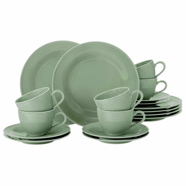 Seltmann Weiden Beat Color Glaze Kaffeeservice 18-teilig Salbeigrün - DS