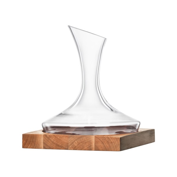 Eisch No Drop Effekt Dekantierkaraffe 750 ml auf Holzsockel Wood Edition