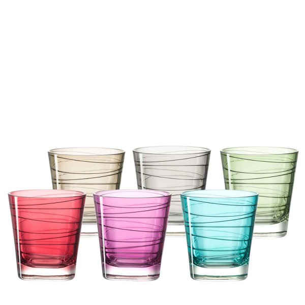 Leonardo VARIO Trinkglas klein 250 ml farbig sortiert 6er Set