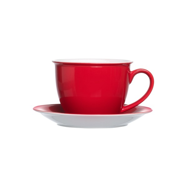 Ritzenhoff & Breker DOPPIO Milchkaffee Tasse mit Untertasse 350 ml rot