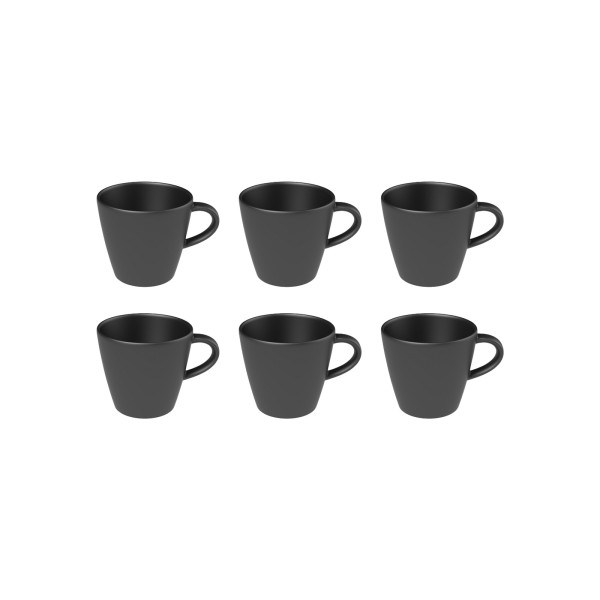 Villeroy & Boch Manufacture Rock Kaffeetasse schwarz 150 ml 6er Set