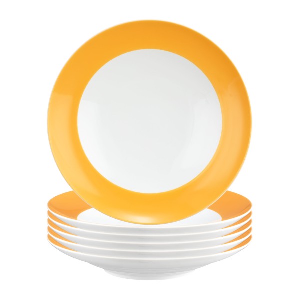 Seltmann Weiden Liberty Pure Colors Suppenteller ø 23,5 cm 6er Set Mango Orange - DS
