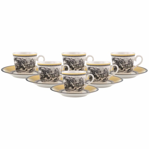Villeroy & Boch Audun Ferme Kaffeetasse mit Untertasse 150 ml 6er Set - DS