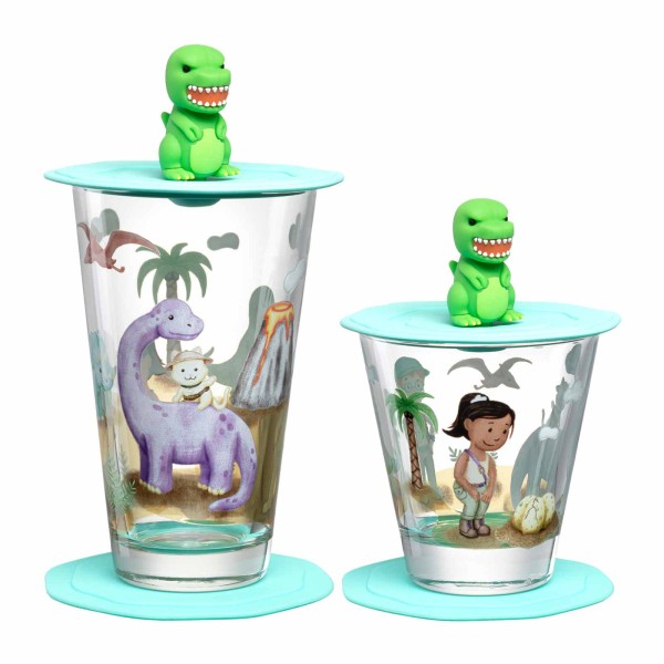 Leonardo BAMBINI Avventura Kinderbecher Dino 215 ml & 300 ml 2er Set