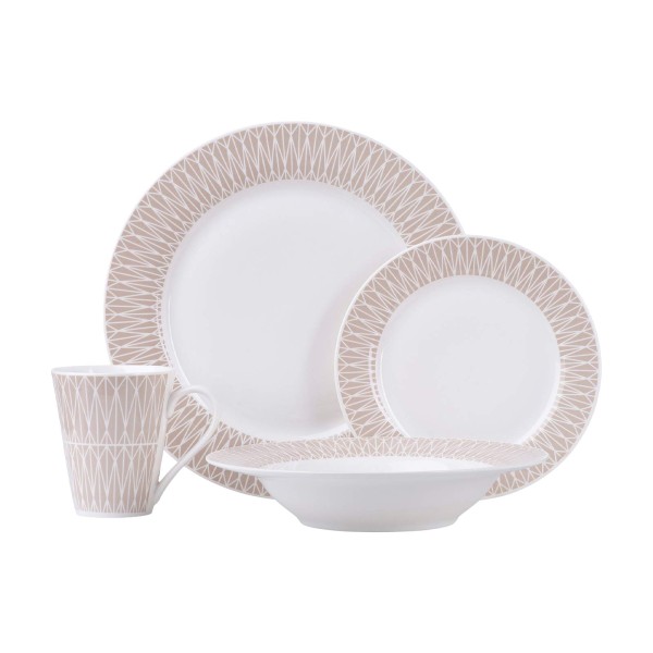 Maxwell & Williams Zenith Dinner-Set 16-teilig beige