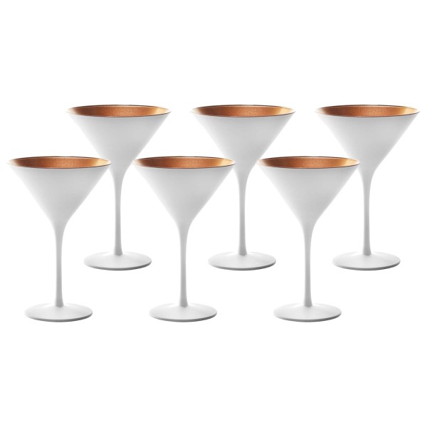 Stölzle Lausitz ELEMENTS Cocktailschale Weiß-Bronze 6er Set