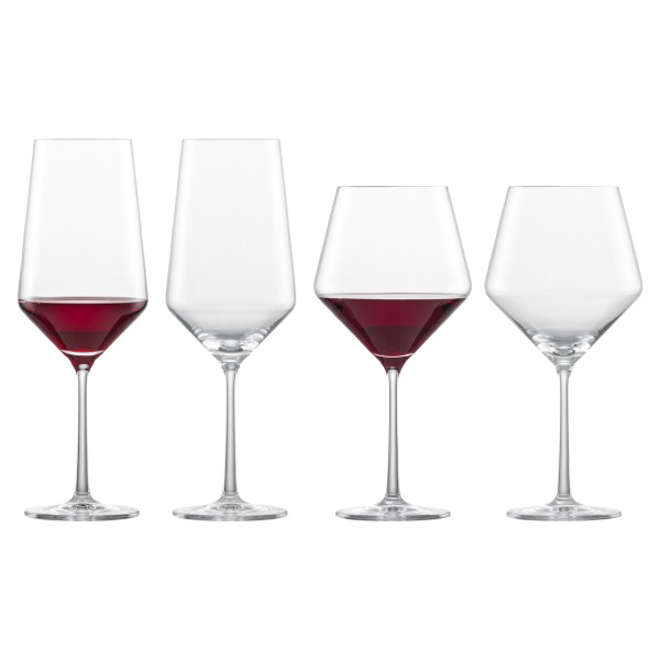 Zwiesel Glas PURE Bordeaux und Burgunder Rotweingläserset 4-tlg.