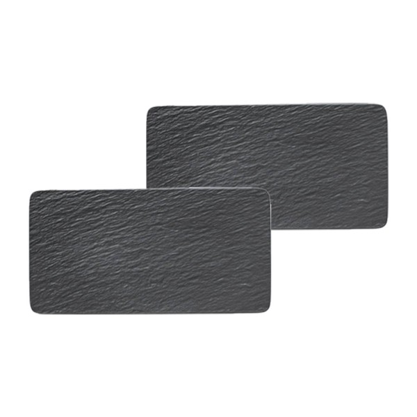 Villeroy & Boch Manufacture Rock Servierplatten Set 2-teilig rechteckig schwarz