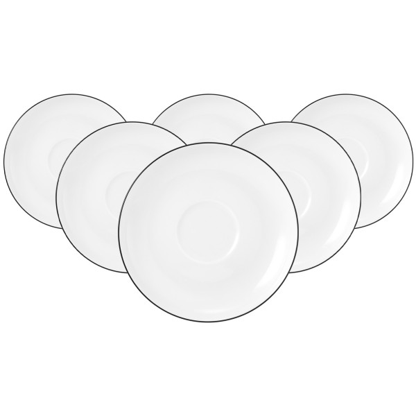 Seltmann Weiden Lido Black Line Untertasse ø 14,5 cm 6er Set