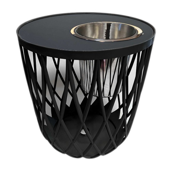 COOTAB Cooler Table DUBAI Beistelltisch mit Edelstahl-Weinkühler