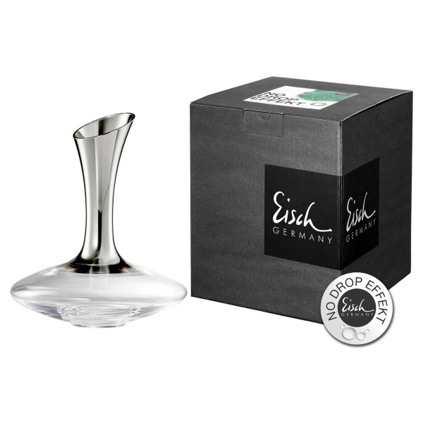 Eisch No Drop Effekt Dekantierkaraffe platin im Geschenkkarton